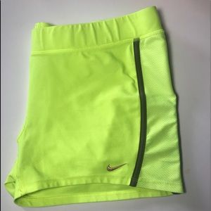 NWOT Neon Yellow NIKE DriFit Spandex Shorts